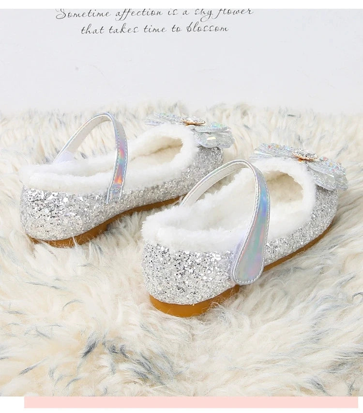 Rhinestone Frozen Elsa Princess Girl Shoes Flat in USA