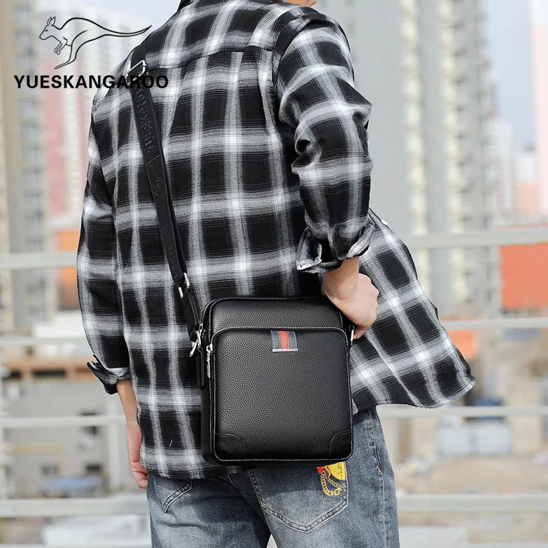 Famous Brand Small Men's Bag Genuine Leather Men Shoulder Bag in USA