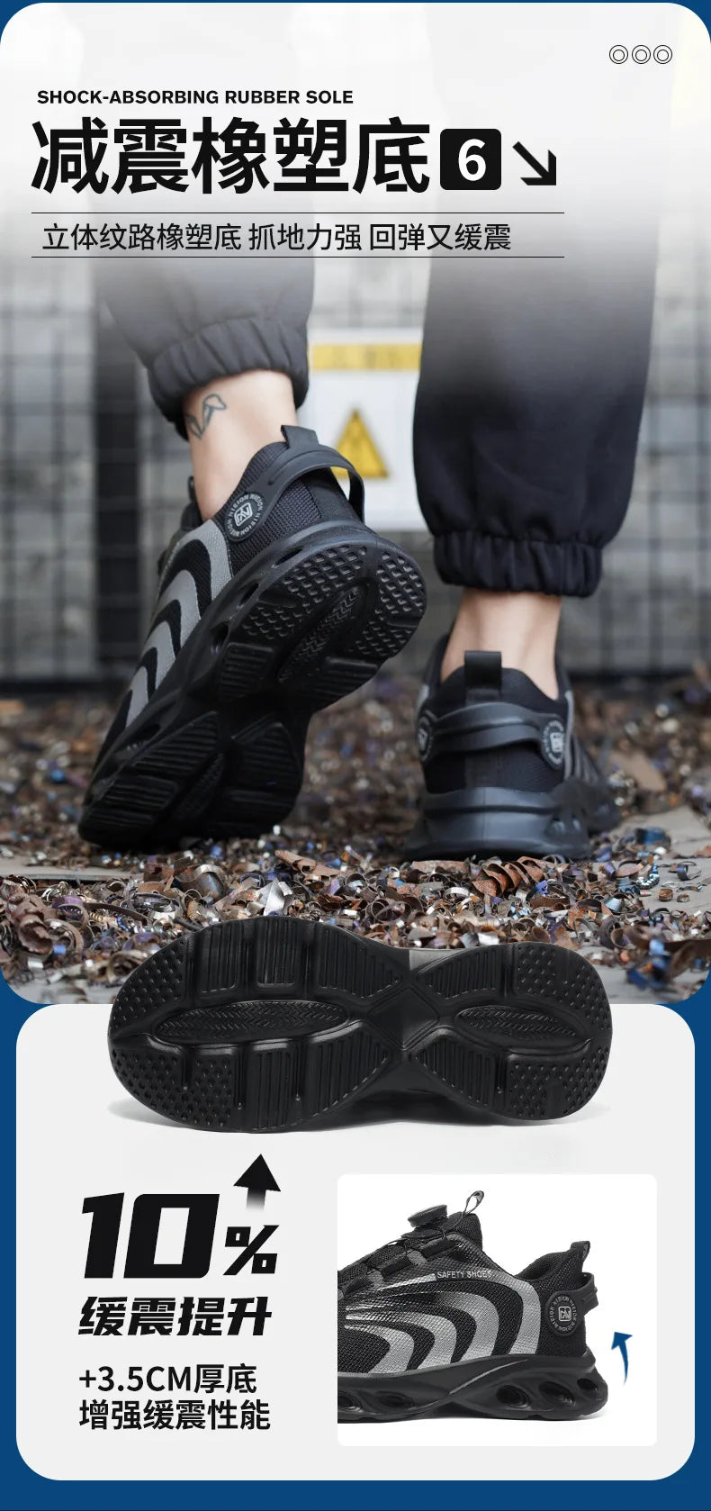 Rotary Buckle Work Sneakers Protective Shoes Lightweight Safety Shoes in USA