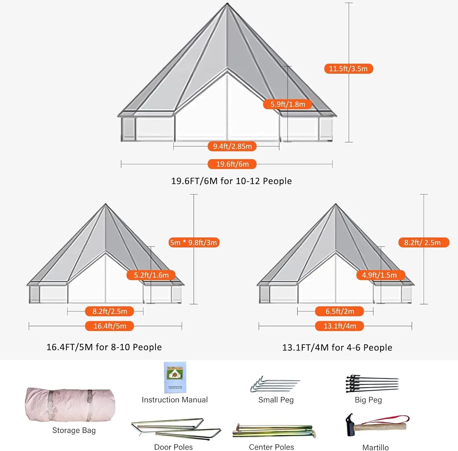 Portable Canvas Yurt Tent Stove Jack,Large Family Camping in USA