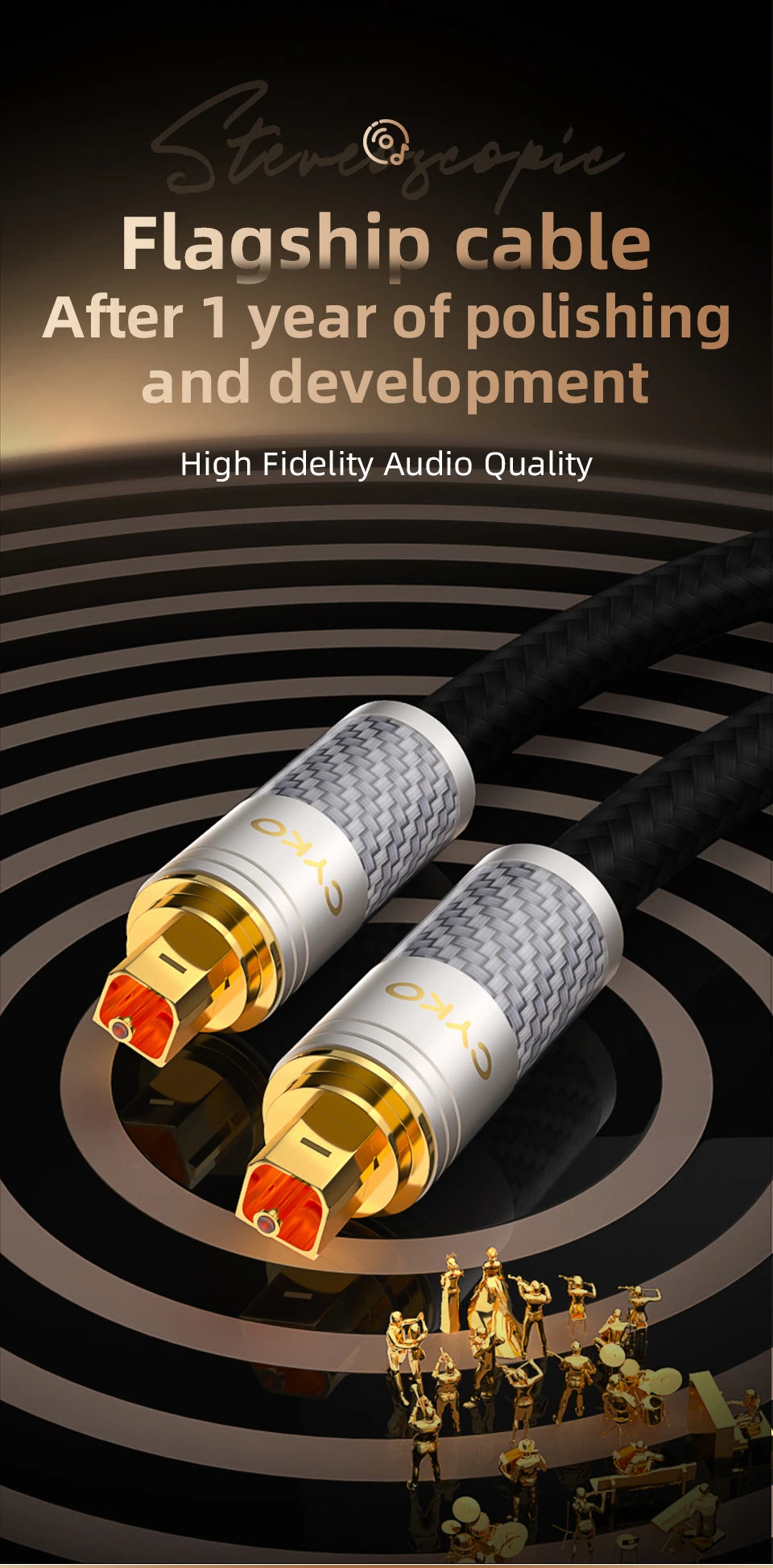 CYKO Digital Optical Audio Cable Toslink SPDIF hifi in USA.