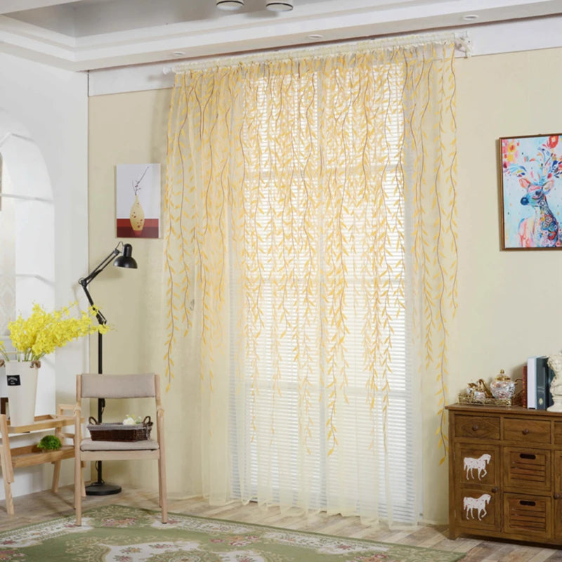 Voile Solid Sheer Gordijnen Window Curtains Living Room in USA