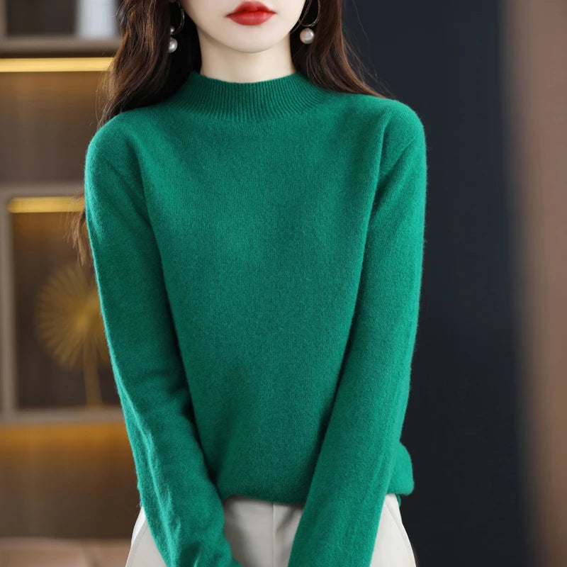 Pure Wool Half-neck Pullover In Autumn And Winter New Cashmere in USA