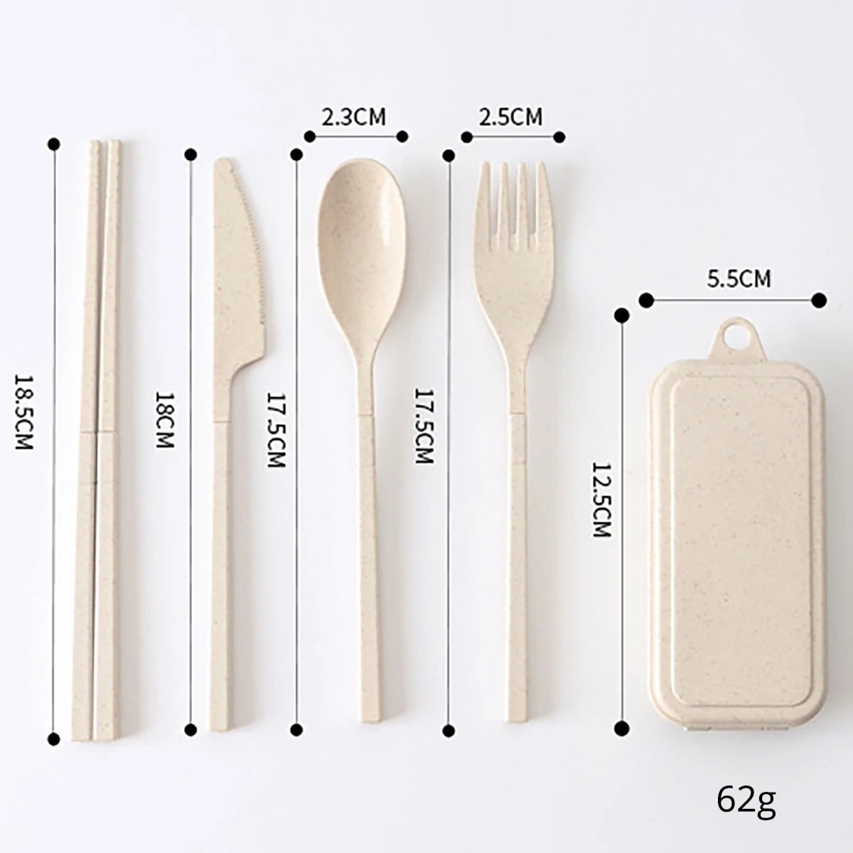 Wheat Straw Portable Tableware Knife Fork Spoon Chopsticks in USA.