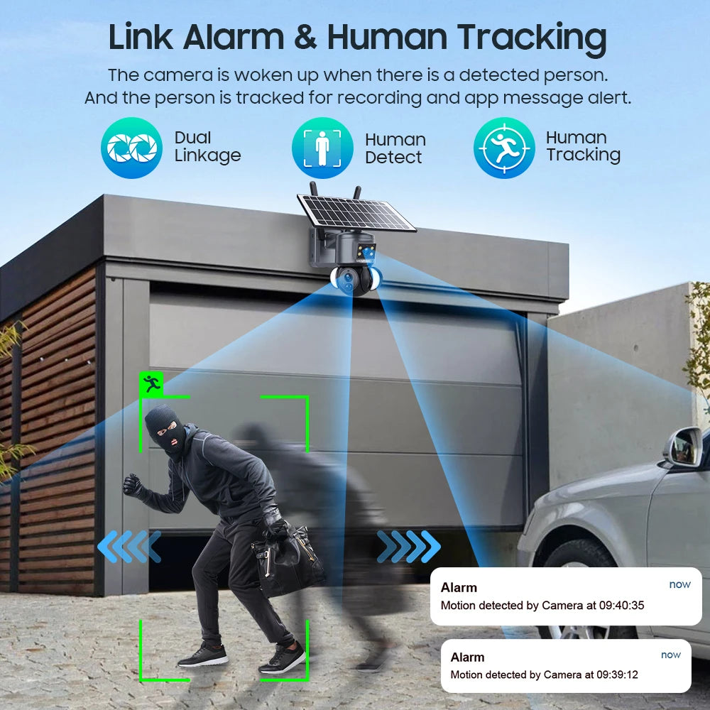 Solar Camera WIFI Security Outdoor Lens Recording IN USA.