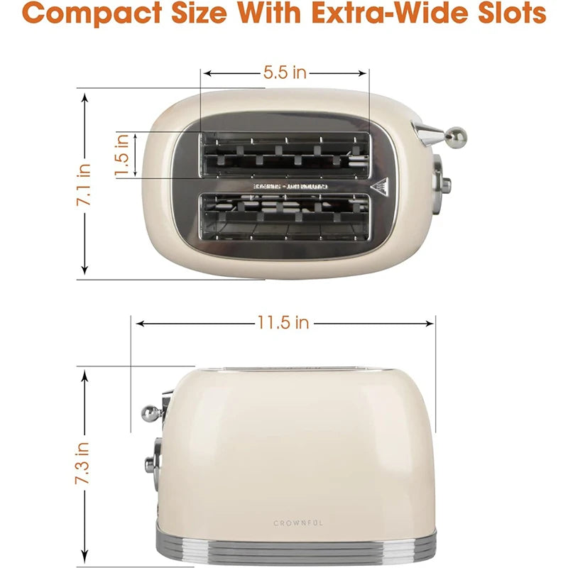 Crownful Slices Bread Toaster Sandwiches Waffles Extra IN USA.