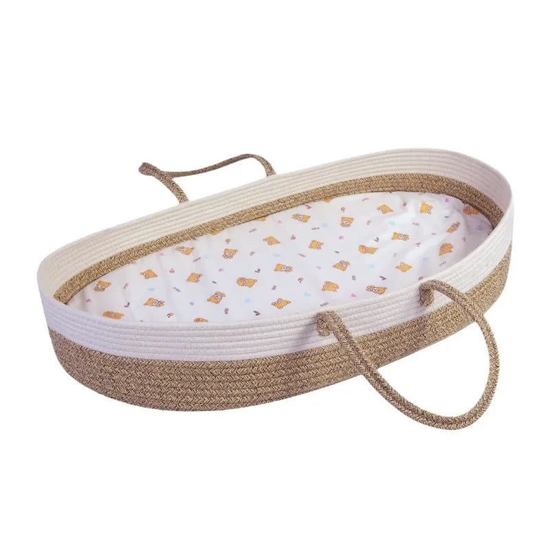 Handmade Woven Baby Changing Basket Cushioned Pad in USA