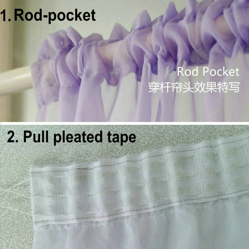 New Hot Ruffle Rod Pocket Organza Window Curtain in USA