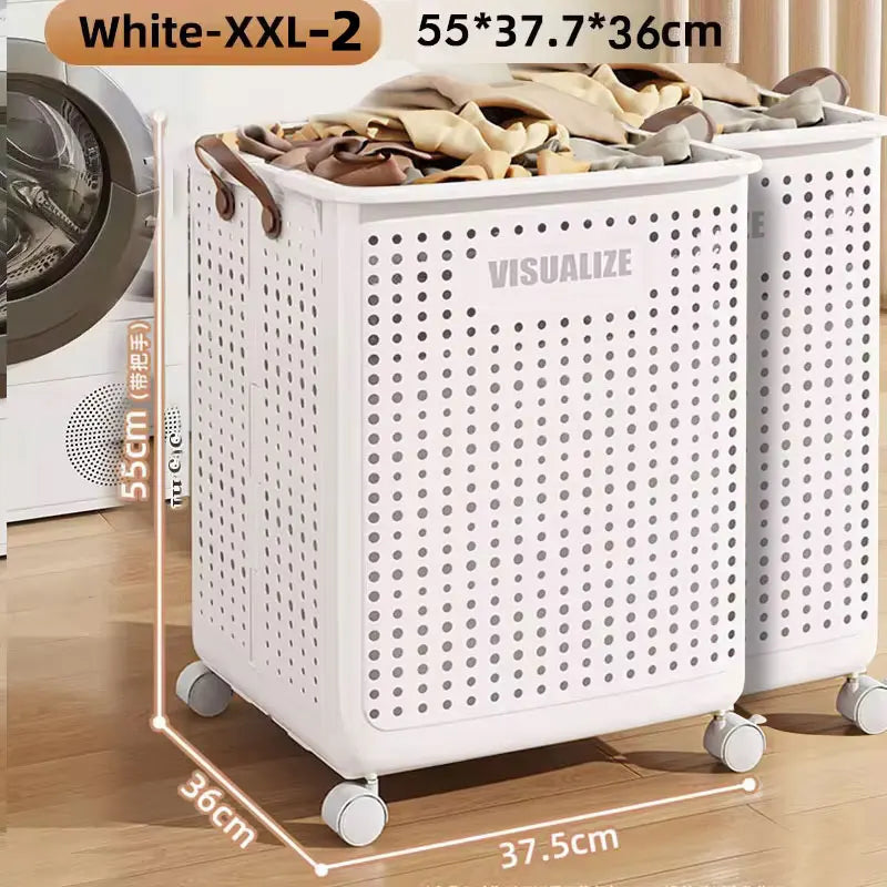 Foldable Laundry Basket hamper casters Washing Clothes in USA