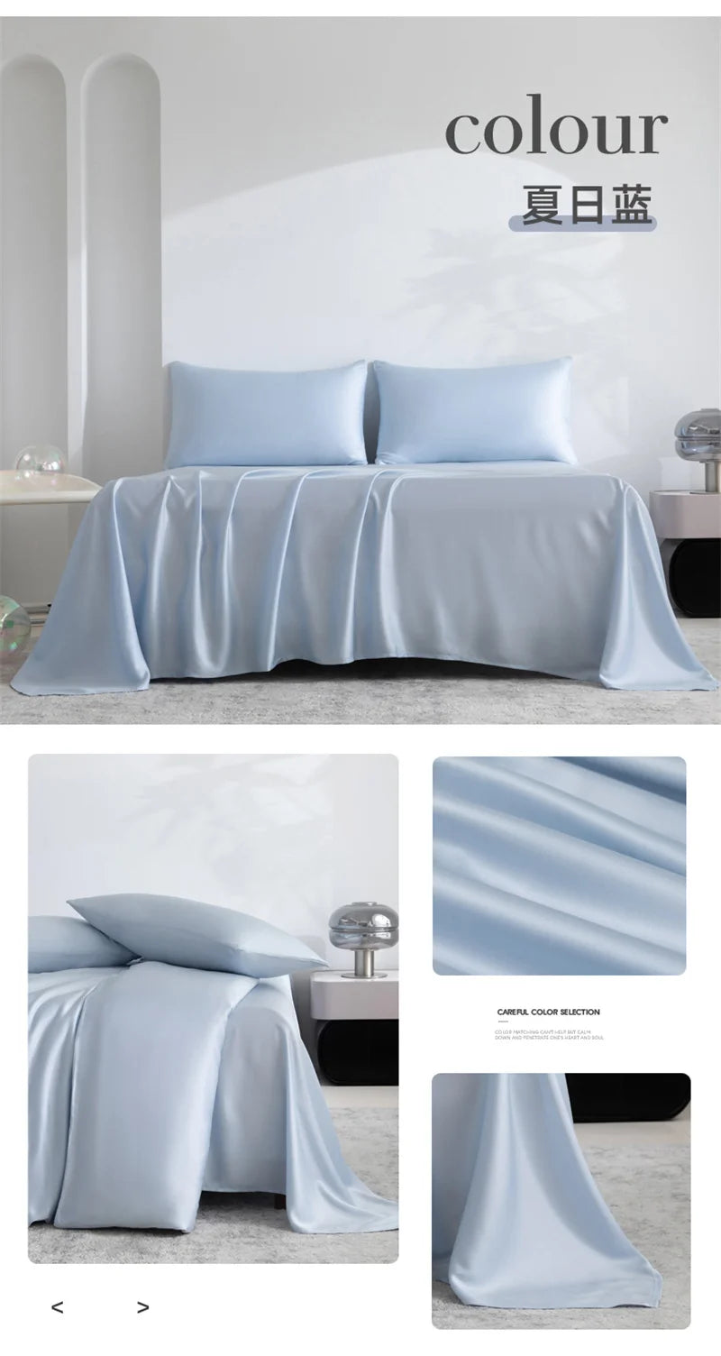 Home 100% Bamboo Flat Sheet 1Pc Luxury Soft Bed Sheet Cover Single Dou