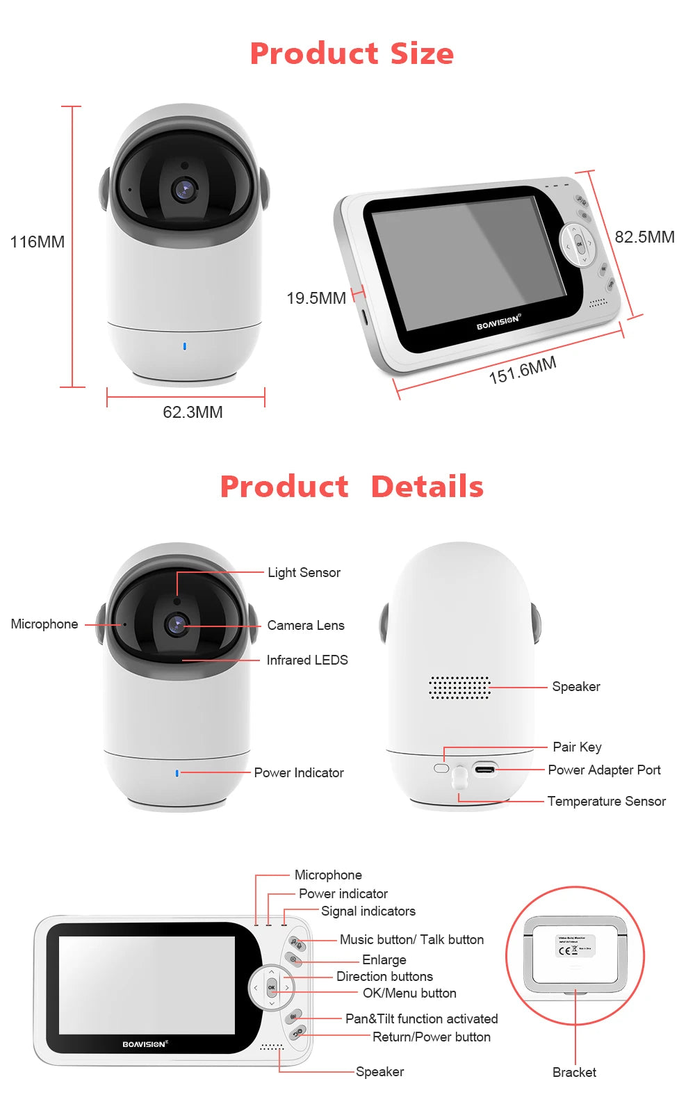 Baby Monitor Pan Wireless Night Security Camera IN USA.