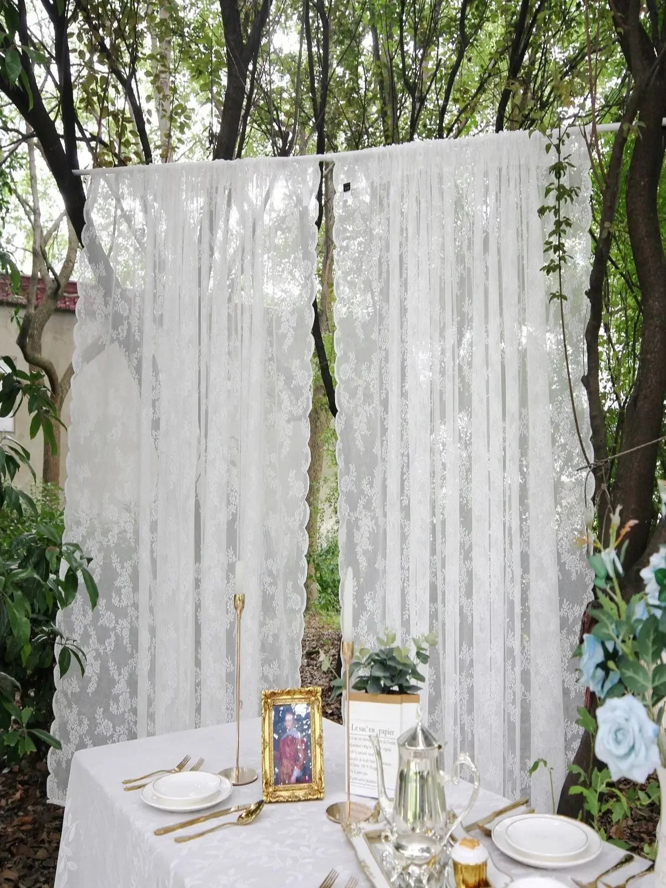 Floral Lace Sheer Curtains for Living Room Tulle Rod Pocket in USA.