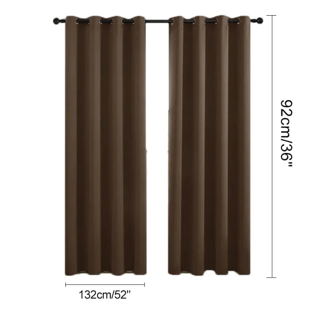 Thickened Blackout Curtains A Pair Push Pull Rings in USA