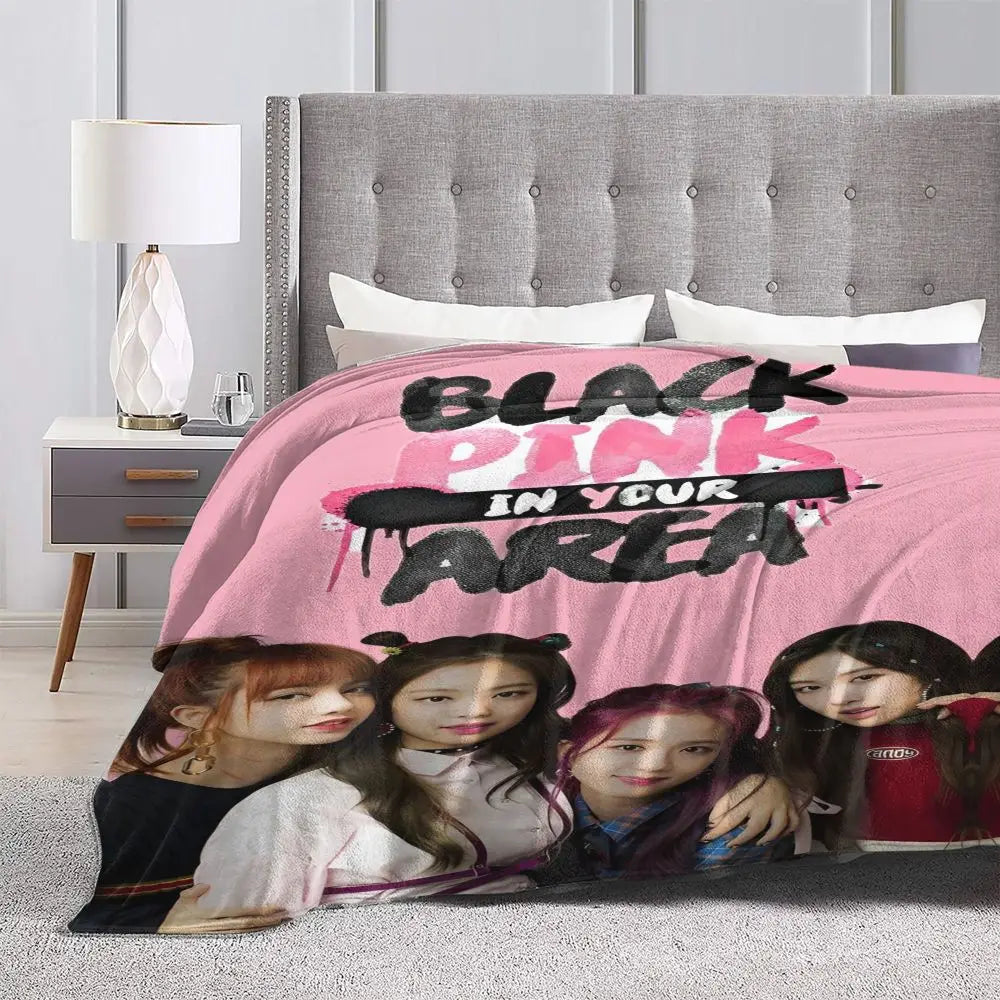 Music Idol Black-Pinks Girl Blankets Flannel All Season in USA