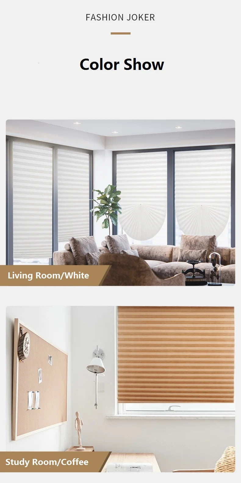 Blind Window Self Adhesive Pleated Blinds Cordless No Drill in USA