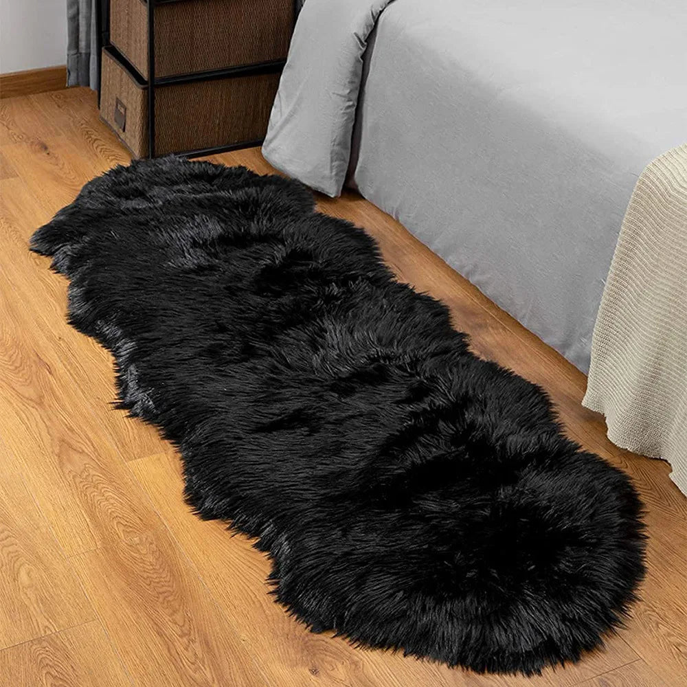 Soft Sheepskin Bedroom Carpet Imitation Wool Pad Long Hair