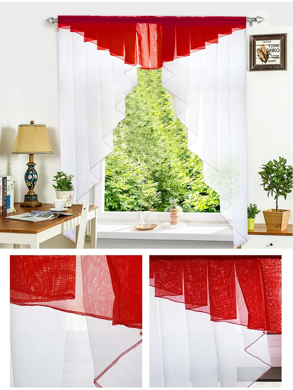 Junwell Polyester Sheer Fashion Pleated Roman Kitchen Curtain in USA