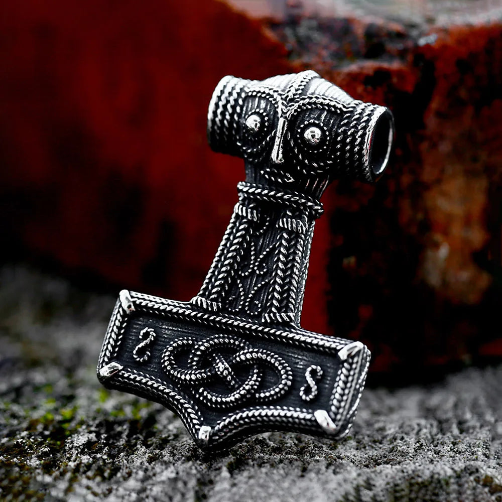 Steel Nordic Mjolnir Thor's Hammer Necklaces in USA