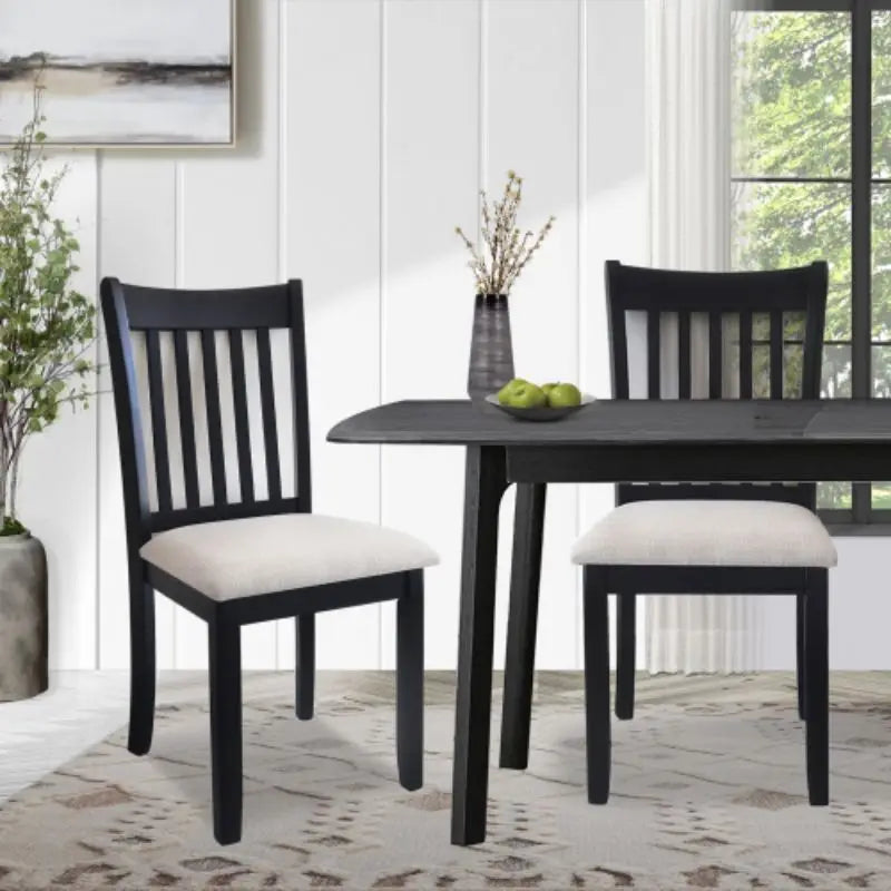 Dining Room Furniture Black Finish Set Seating Chairs IN USA.