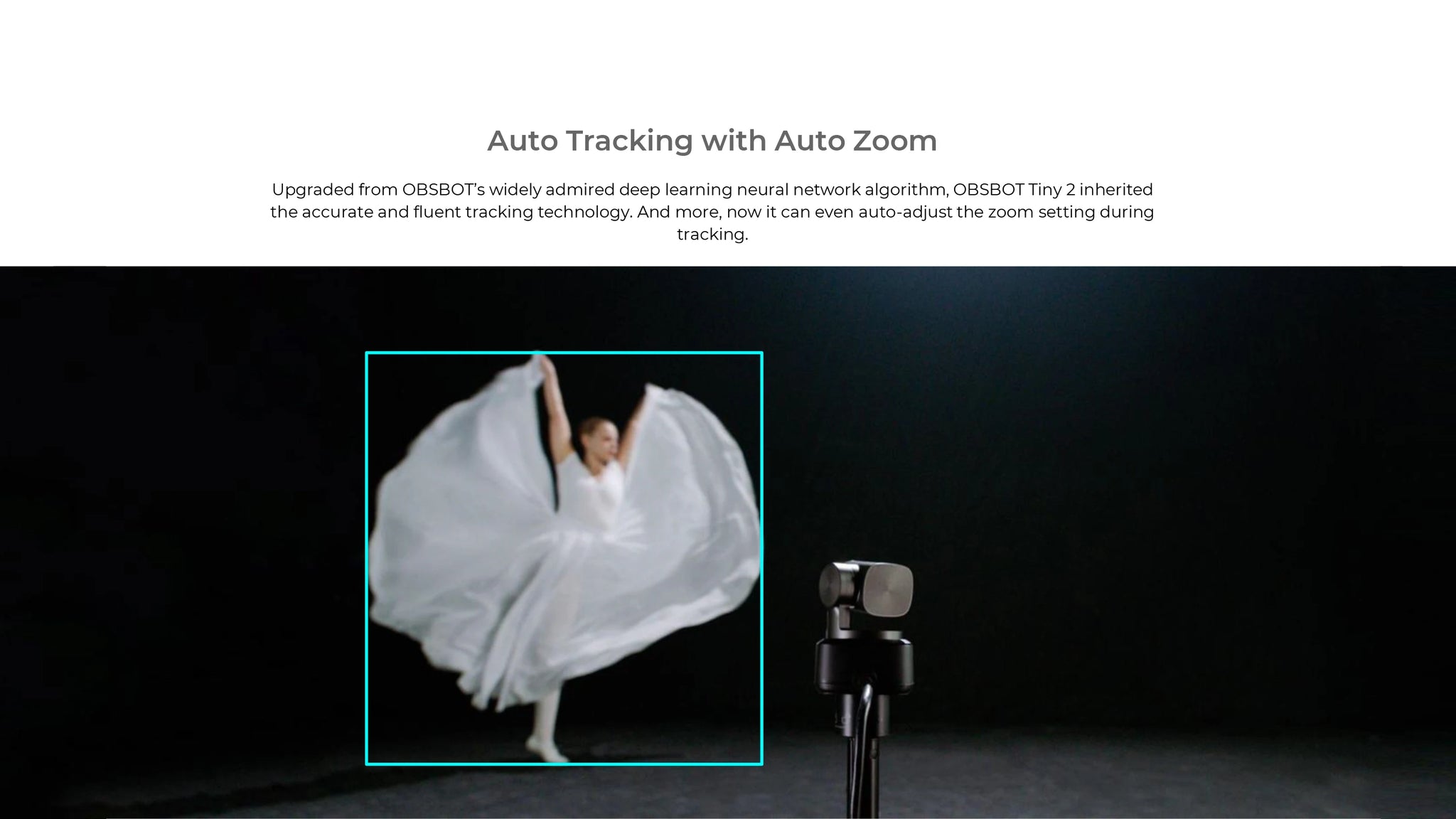 OBSBOT Tiny 2 4k Meet 4K PTZ Webcam AI-Tracking Auto-Framing Gesture C