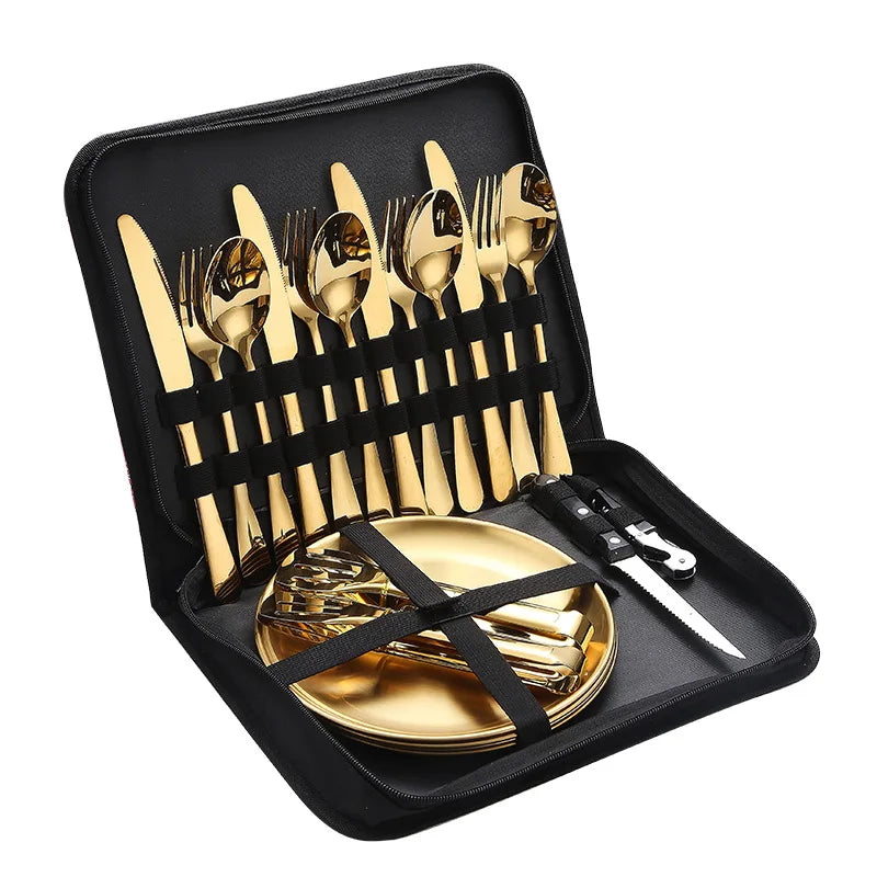 Stainless Steel Outdoor Portable Tableware Set