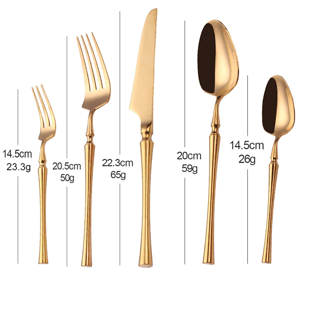 Pcs Gold Tableware Dinnerware Stainless Steel Cutlery Set