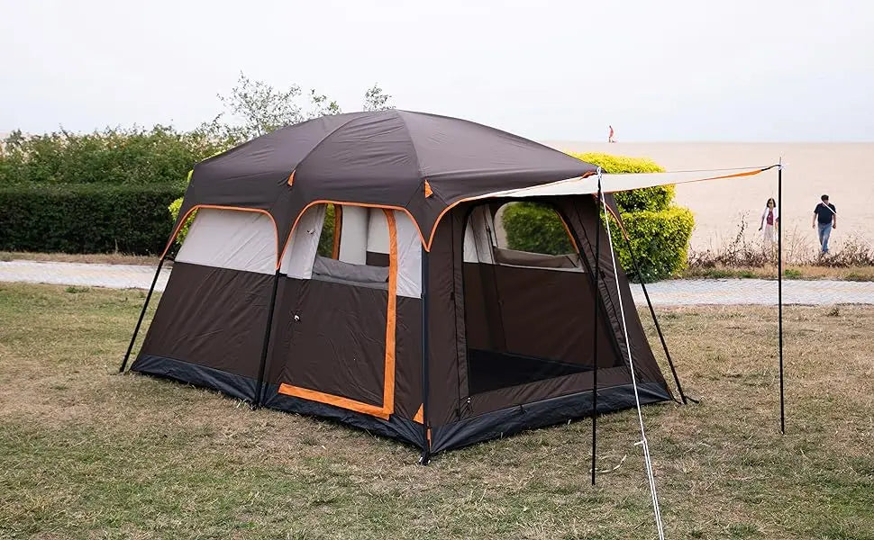 Large tent people family cabin straight wall doors windows net in USA