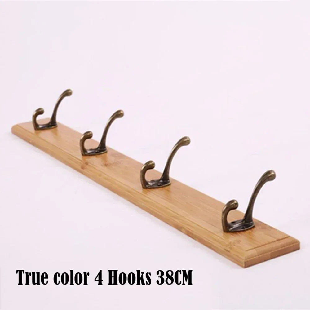 Bathroom Towel Rack Clothes Hanger Walnut Wall Hook