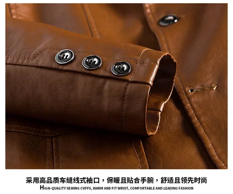 Spring Autumn Biker Leather Men's Jacket Leather IN USA.