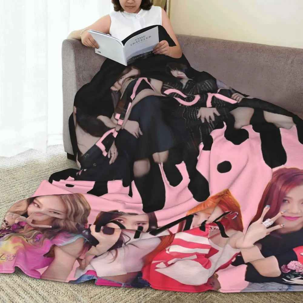 Music Idol Black-Pinks Girl Blankets Flannel All Season in USA