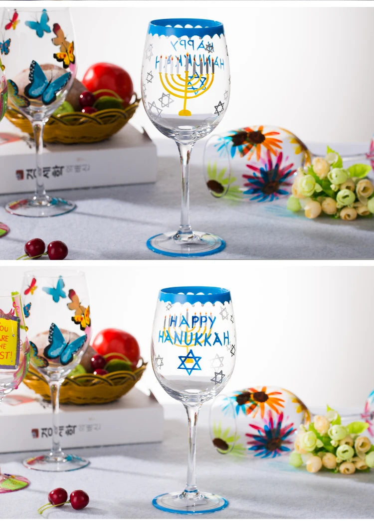 Hand Painted Wine Glass, Champagne Cup, Goblet, Crystal Cups in USA.