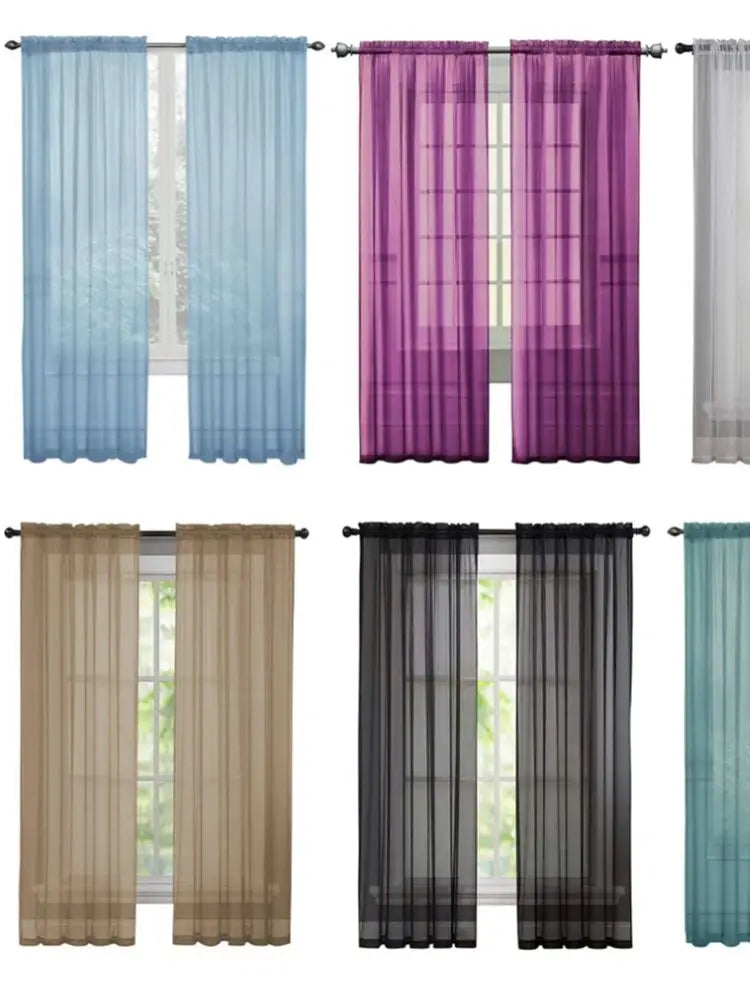 Sheer Voile Curtain, Colorful Tulle Panel Door Casement, in USA