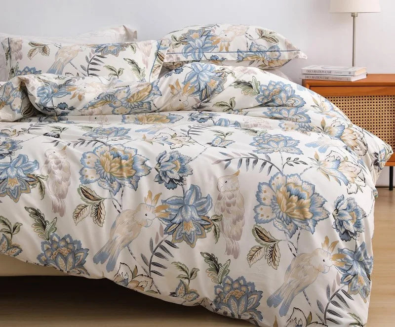 Duvet Cover, Thread Count Cotton Printed Luxury Floral Comforter