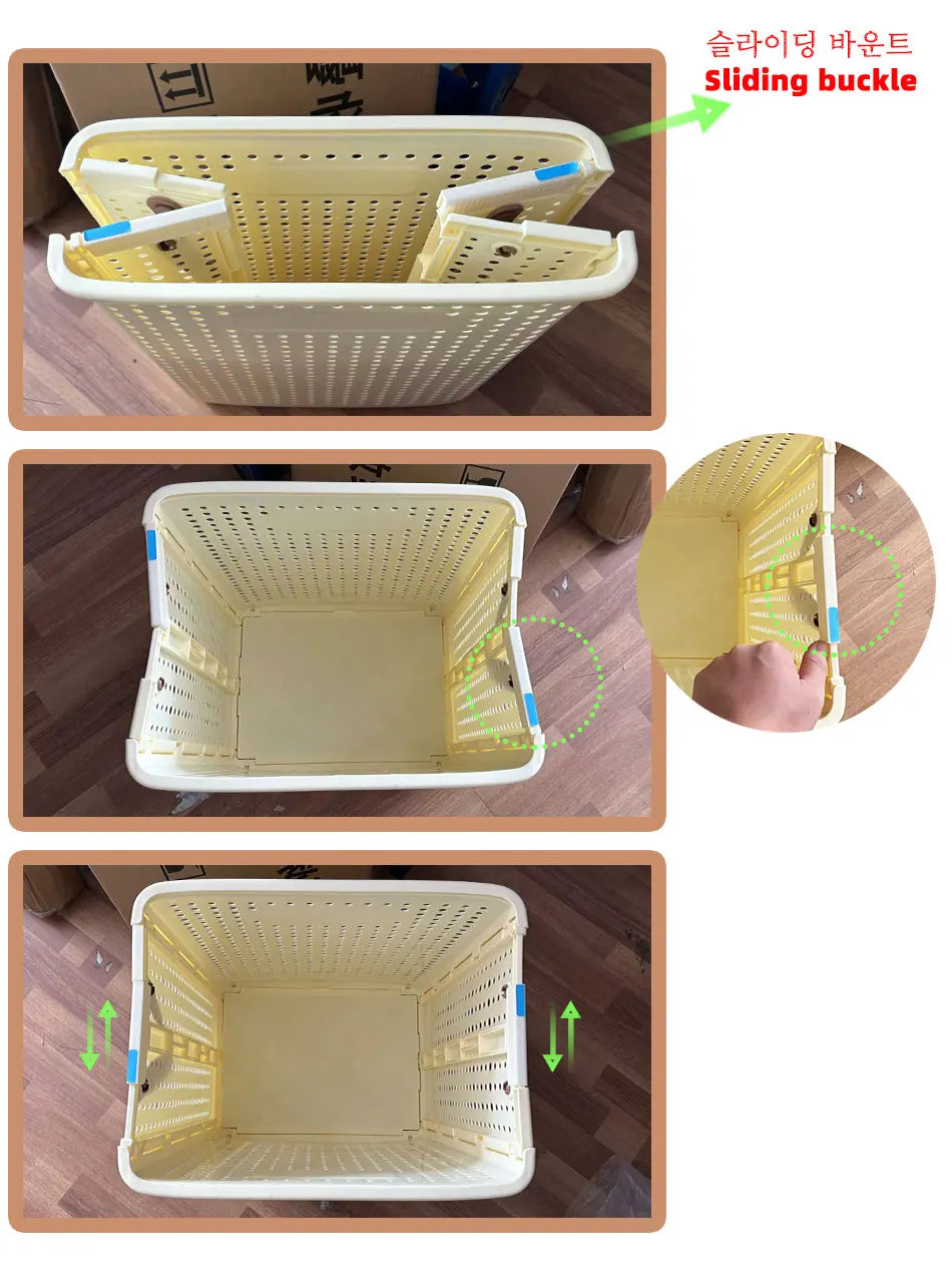 Foldable Laundry Basket hamper casters Washing Clothes in USA