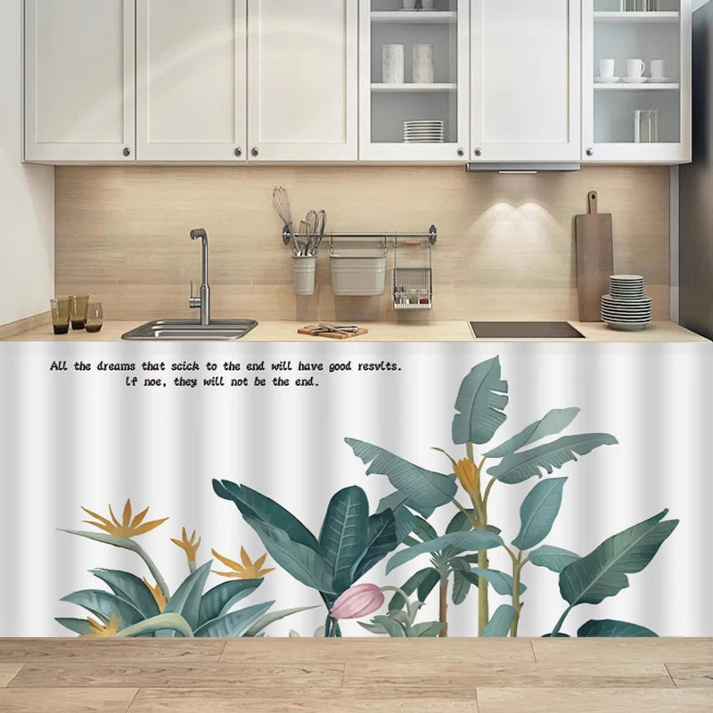 Floral Printed Cabinet Curtain Kitchen Cabinet Curtain in USA