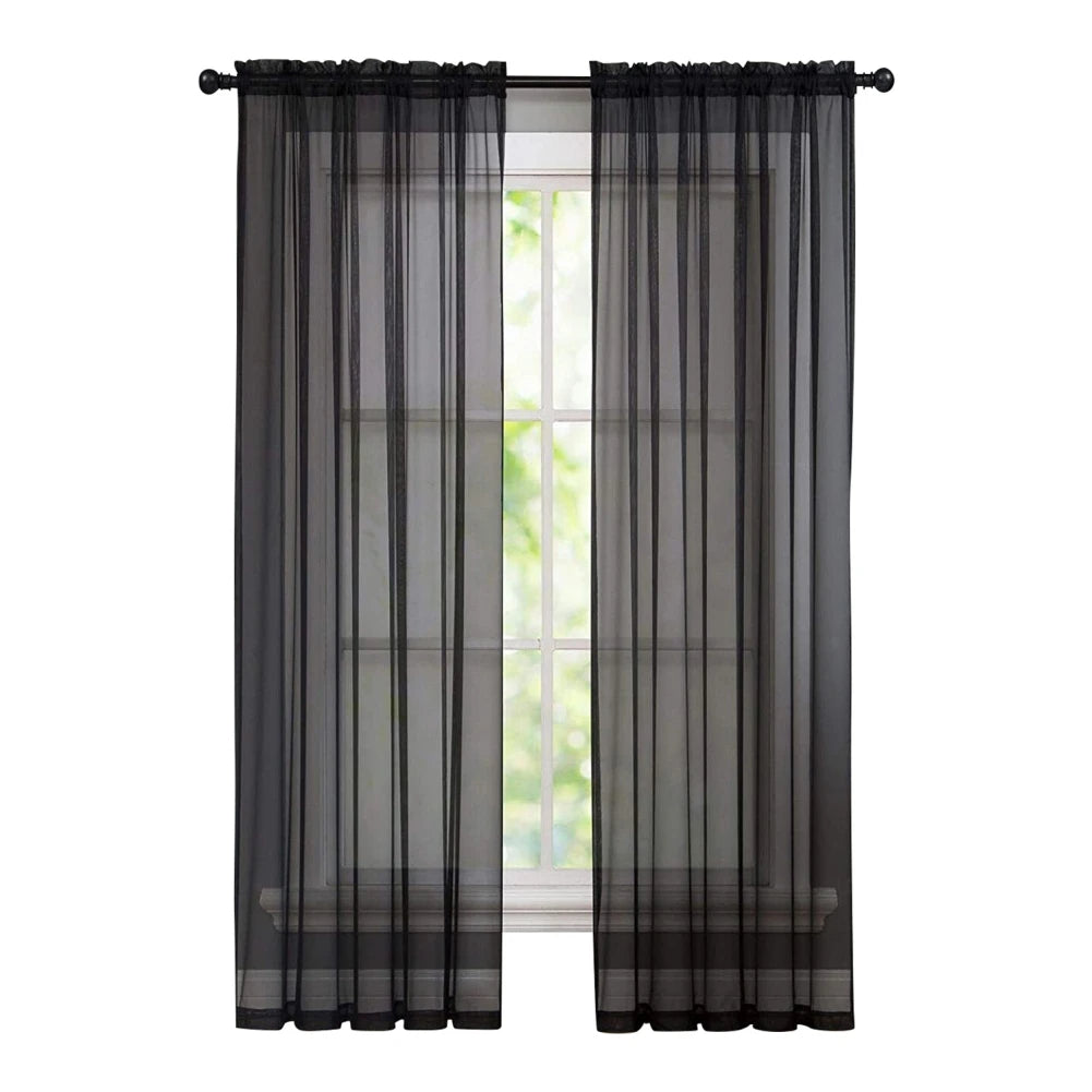 Sheer Voile Curtain, Colorful Tulle Panel Door Casement, in USA