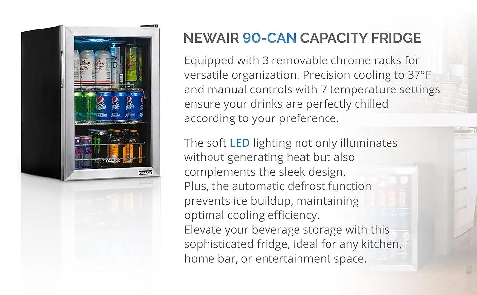 Refrigerator Cooler, Can Capacity Fridge Stainless IN USA.