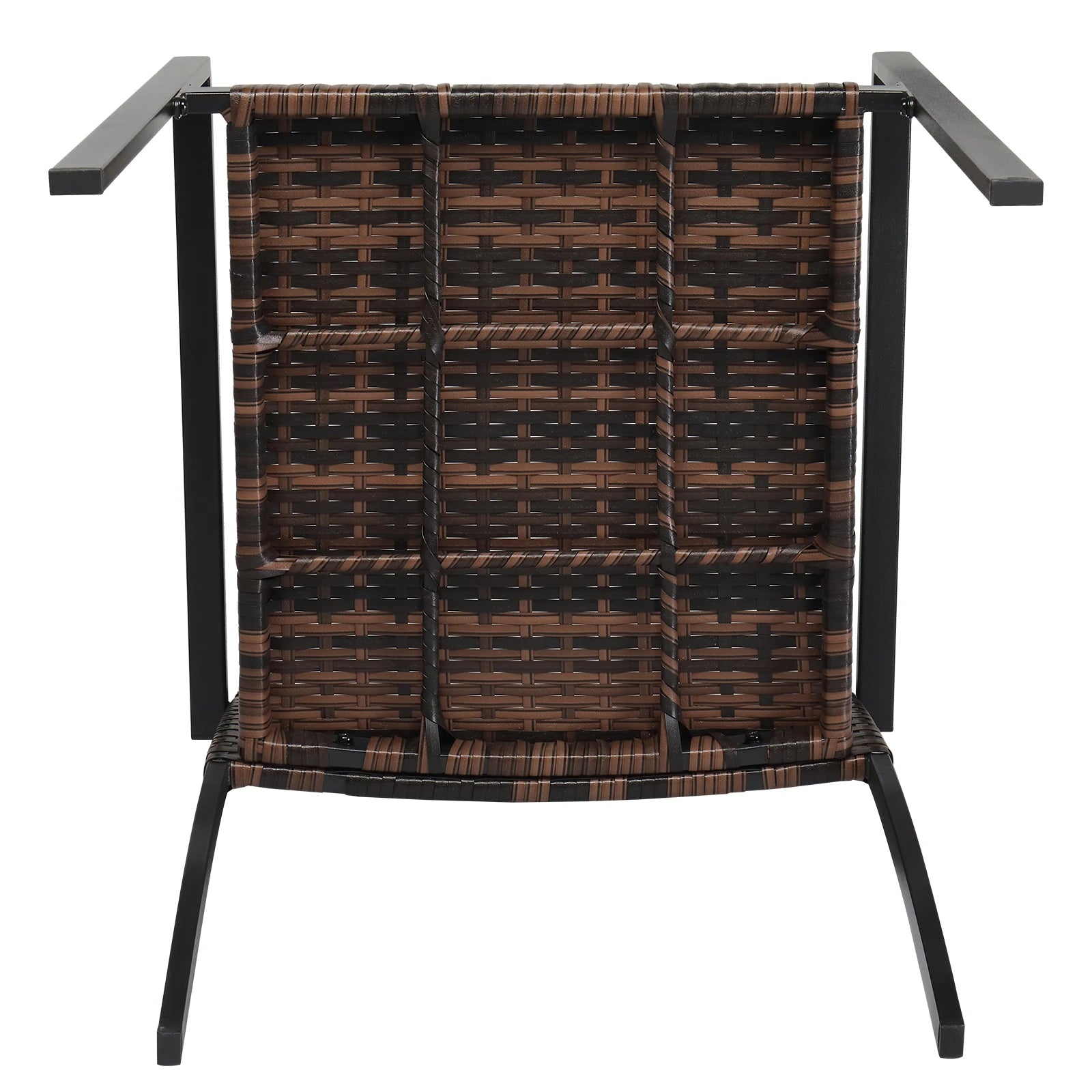 Brown Set Stackable Outdoor Wicker Patio Dining Chairs in USA.