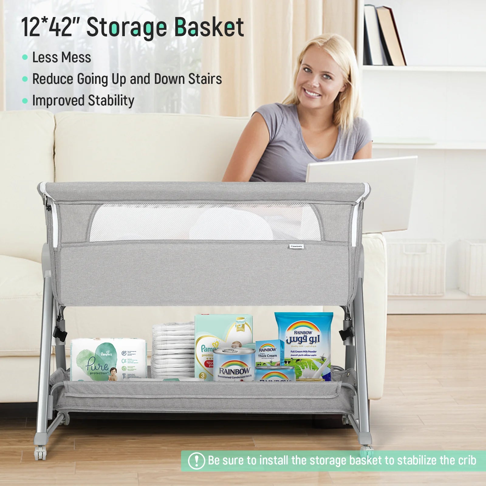 Bassinet Babies Large Volume Mobile Storage Basket in USA