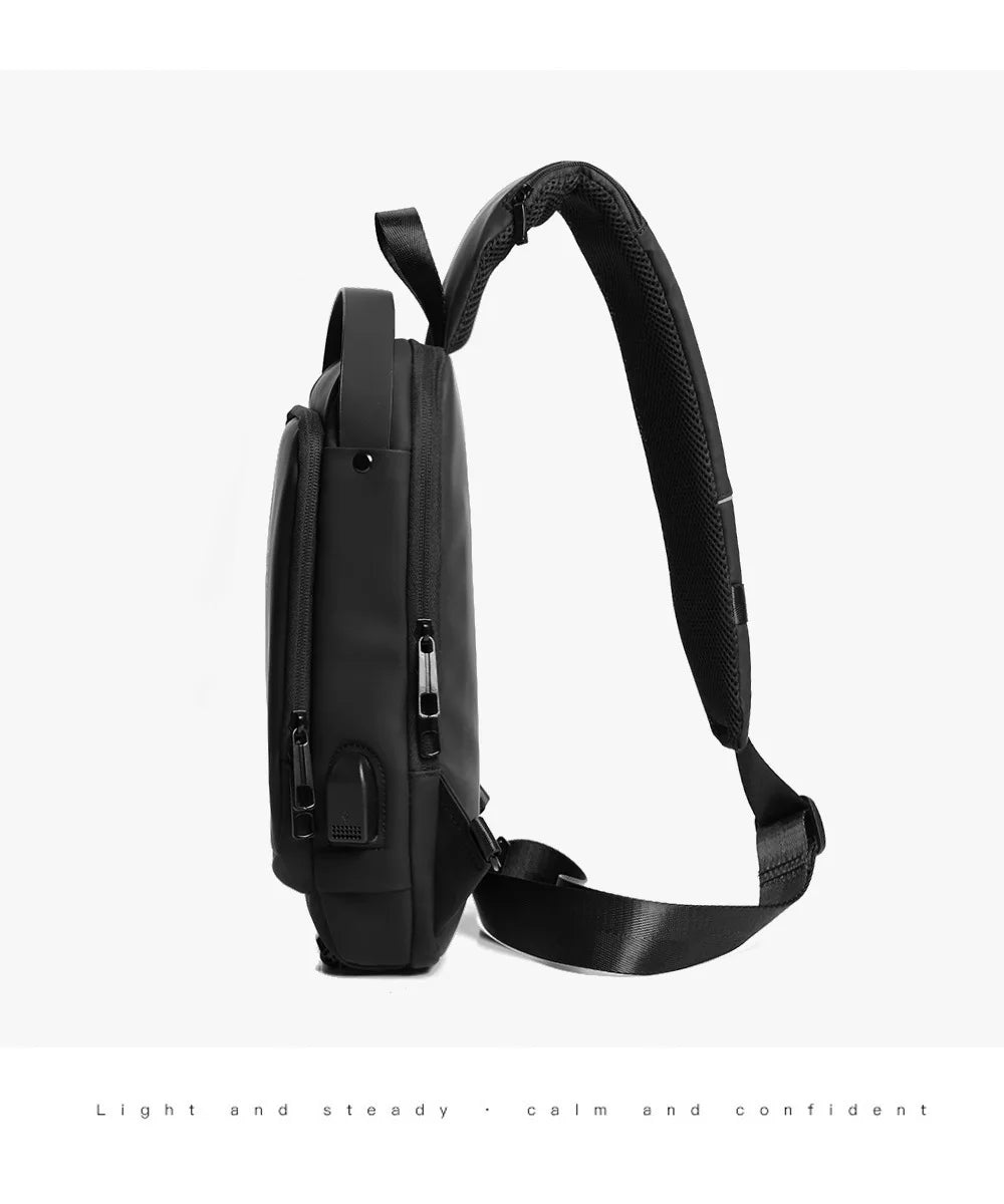 Men Anti Theft Chest Bag Shoulder Bags USB Charging in USA