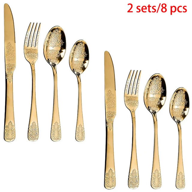 Stainless Steel Cutlery Set Portable Dinnerware Set