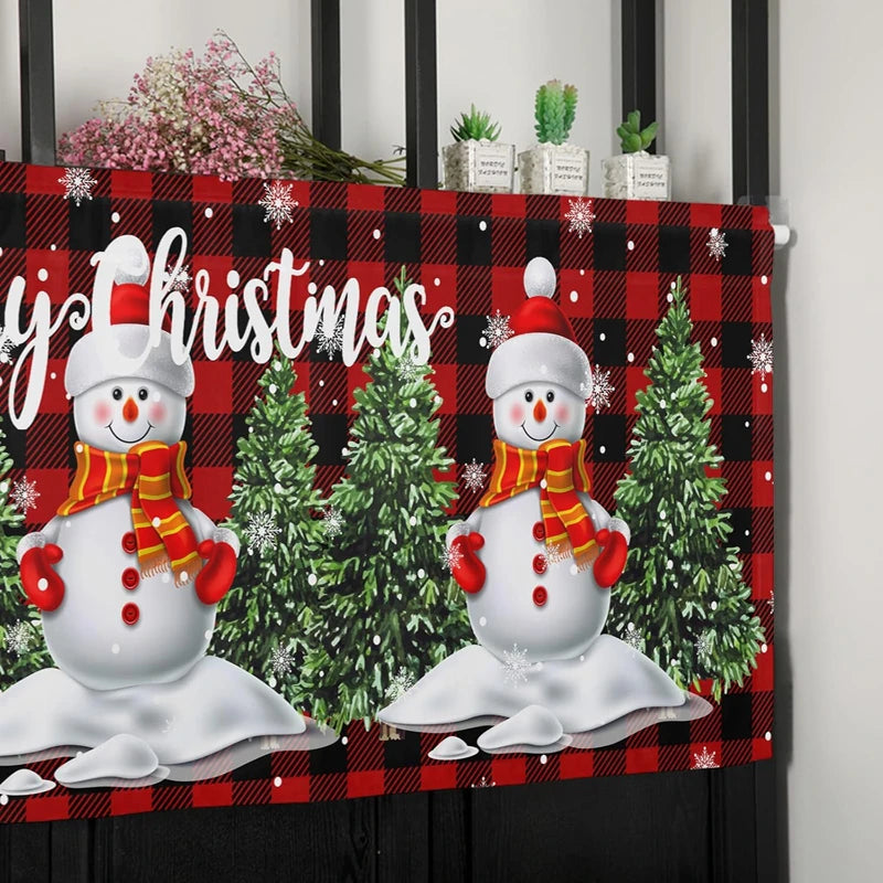 Christmas Window Curtain Christmas Valance Decoration Bedroom in USA