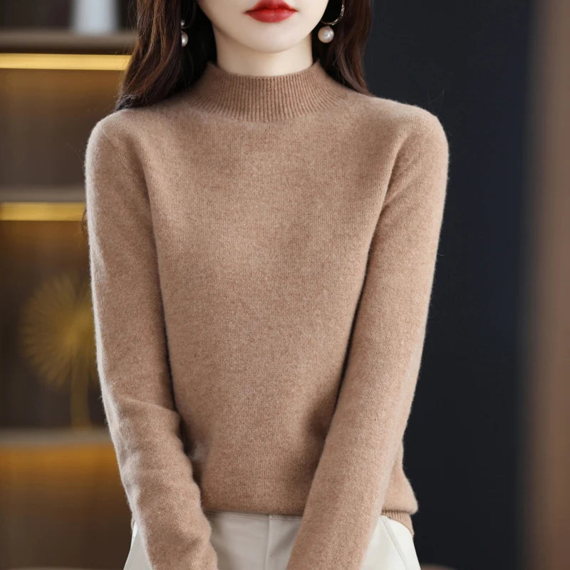 Pure Wool Half-neck Pullover In Autumn And Winter New Cashmere in USA