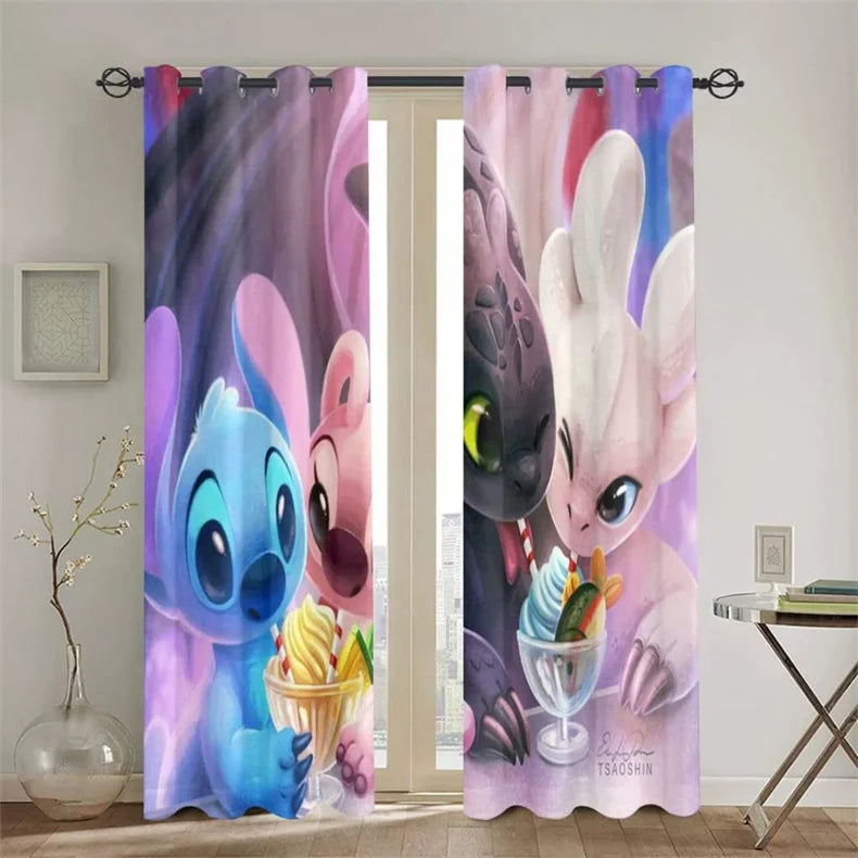 Stitch Lilo Stitch Blackout Curtains 3D Digital Printing Cute