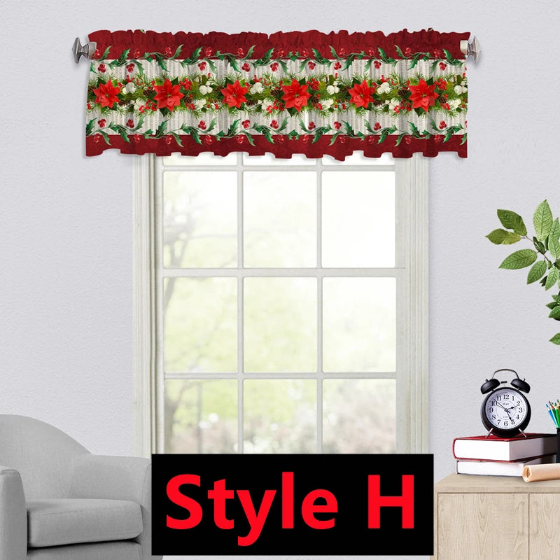 Christmas Window Curtain Christmas Valance Decoration Bedroom in USA