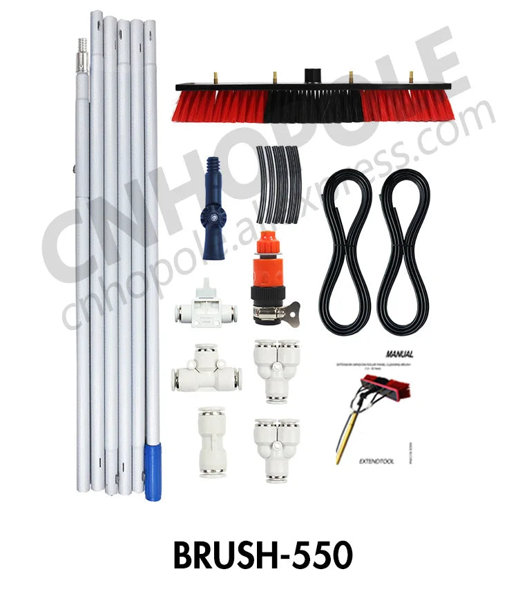 Solar Panel Cleaning Brush Kit with Extension Pole IN USA.