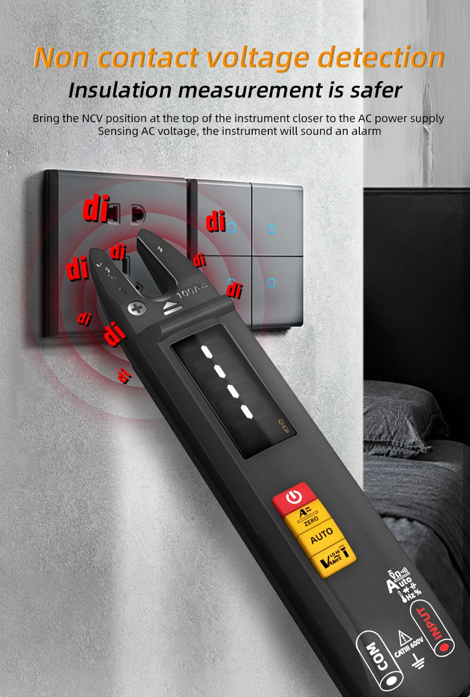 BSIDE Digital Clamp Meter Fork DC AC Professional 100A Ammeter Pliers 