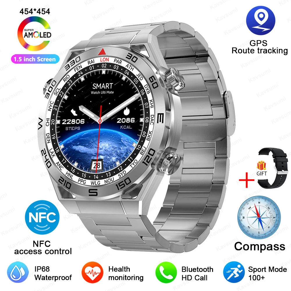 GPS Tracker Smartwatch Men NFC Bluetooth Call IN USA.