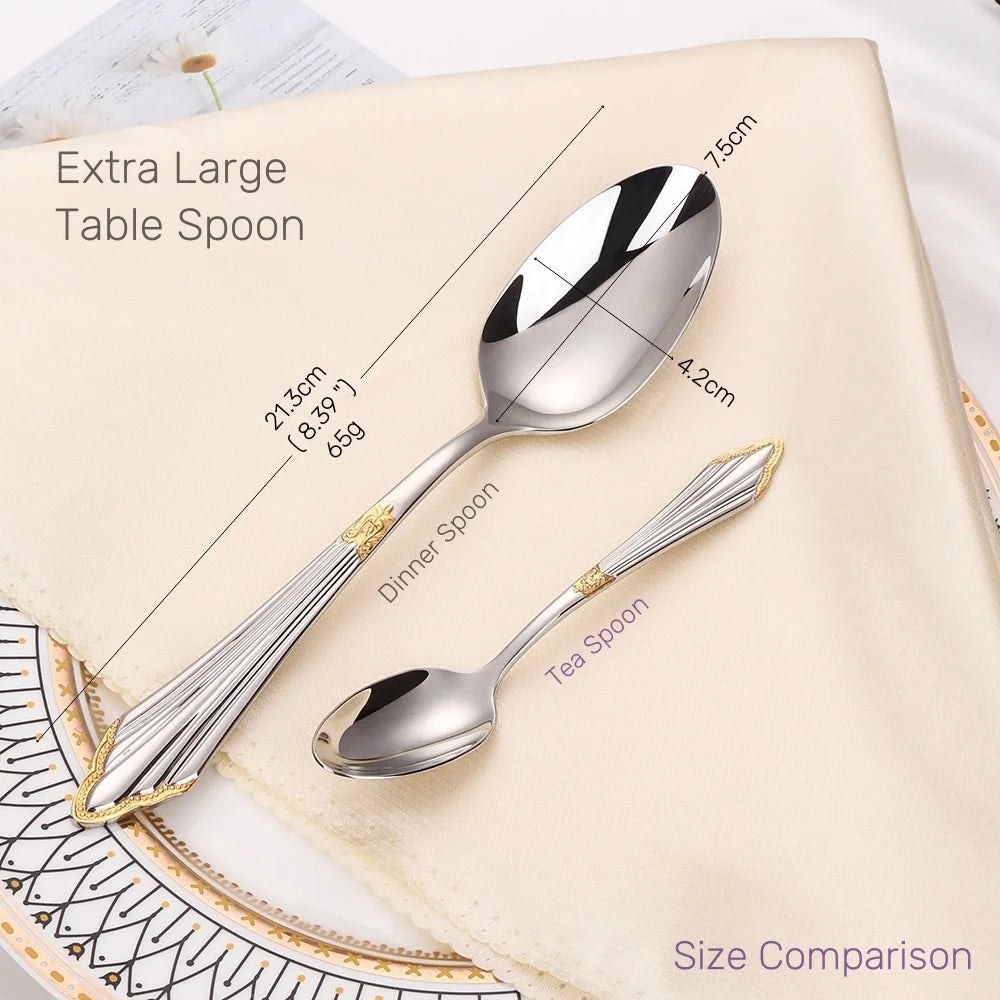 PCS Luxury Gold Plated Flatware Set Dishwasher Safe