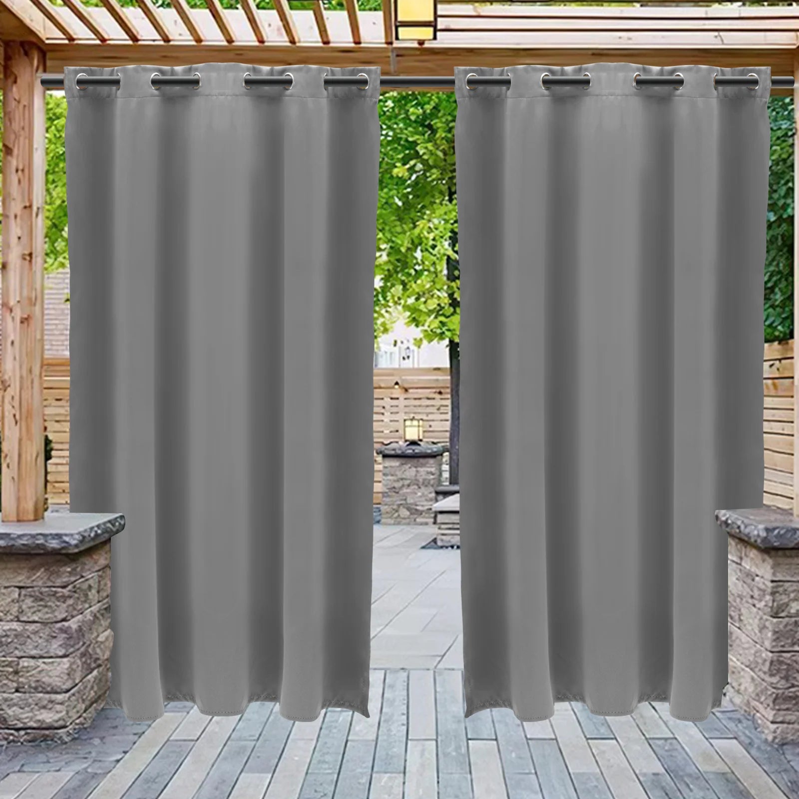 Outdoor/Indoor Curtains Windproof Patio Curtains Waterproof in USA